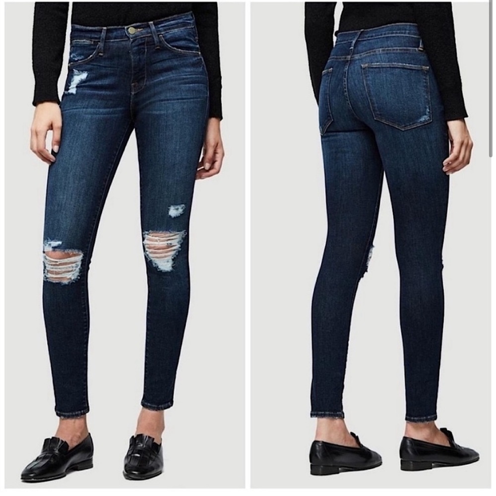 Frame Women's Le High-Rise Skinny Denim Jeans Mid-Rise Stretch Blue Size 26